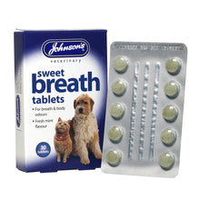 Load image into Gallery viewer, Johnson's Vet Sweet Breath Tablets for Cats & Dogs, 30 Tablets