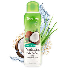 Load image into Gallery viewer, TropiClean Medicated Oatmeal Tea Tree Itch Relief Shampoo for Cats & Dogs 335ml