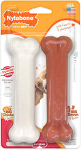 Load image into Gallery viewer, Nylabone Dura Chew Extreme Chew Bone Twin Pack Bacon & Chicken Flavour For Medium Dogs