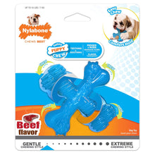 Load image into Gallery viewer, Nylabone Gentle Puppy Teething X Bone Dental Chew Toy, Beef Flavour, Extra Small