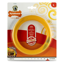 Load image into Gallery viewer, Nylabone Extreme Tough Dog Chew Ring Durable Bacon & Cheeseburger Flavoured Chew for Strong Chewers