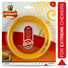 Load image into Gallery viewer, Nylabone Extreme Tough Dog Chew Ring Durable Bacon & Cheeseburger Flavoured Chew for Strong Chewers