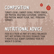 Load image into Gallery viewer, Rosewood Cupid & Comet Turkey Wrapped Carrot Twists Dog Treats 100g