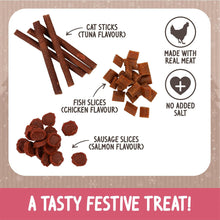 Load image into Gallery viewer, Rosewood Cupid & Comet Cat Canapes Festive Meat Treat Selection for Cats (120g)