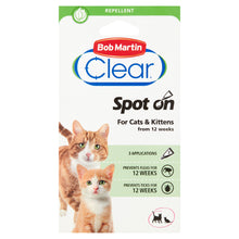 Load image into Gallery viewer, Bob Martin Clear Flea &amp; Tick Cat Spot On Prevention
