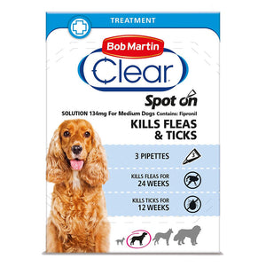 Bob Martin Flea Clear Fipronil Spot On Flea & Tick Treatment For Dogs