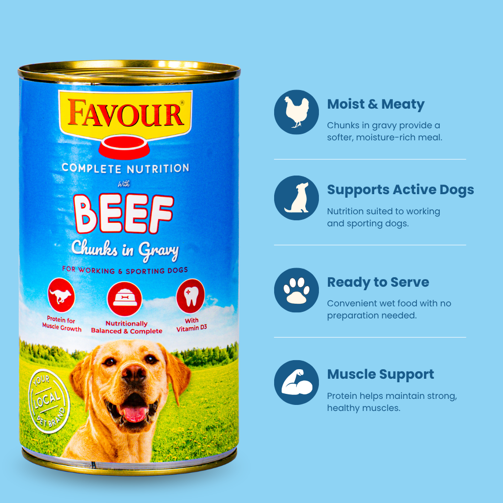 Favour with Beef Chunks in Gravy