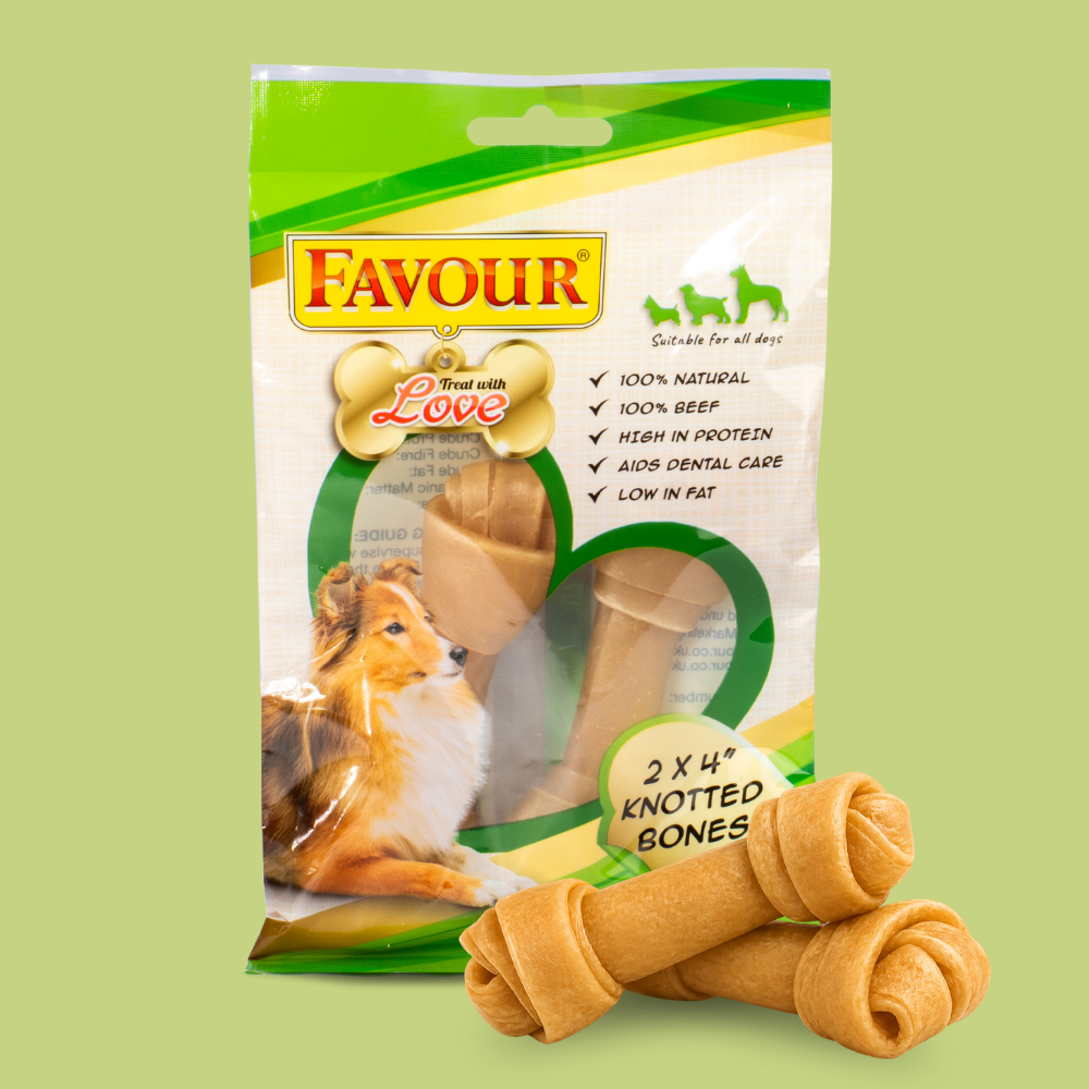 Favour 4 Inch Knotted Bone Two Pack