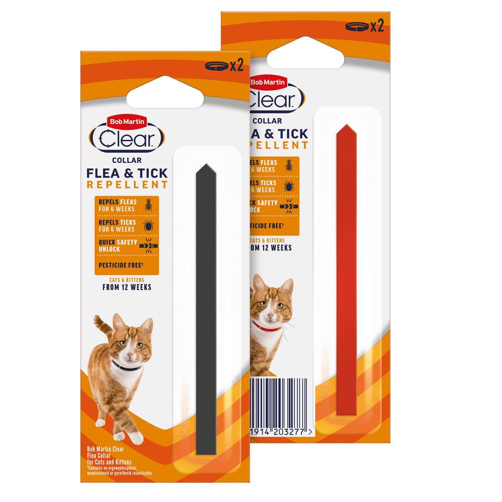 Bob Martin Clear Flea Repellent Collar Twin Pack for Cats and Kittens