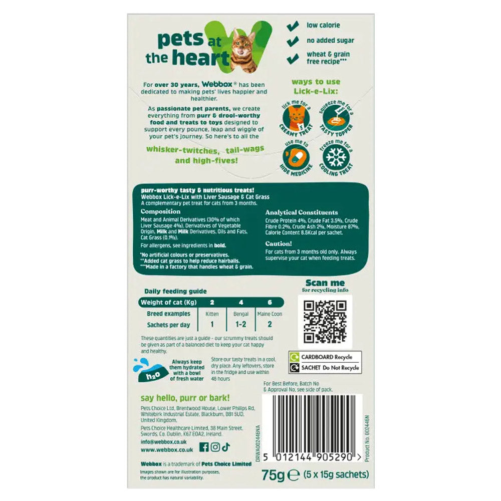 Webbox Lick-E-Lix Liver Sausage & Cat Grass