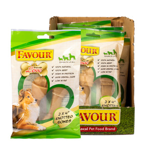 Favour 4 Inch Knotted Bone Two Pack