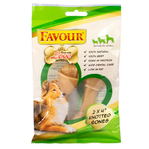 Favour 4 Inch Knotted Bone Two Pack