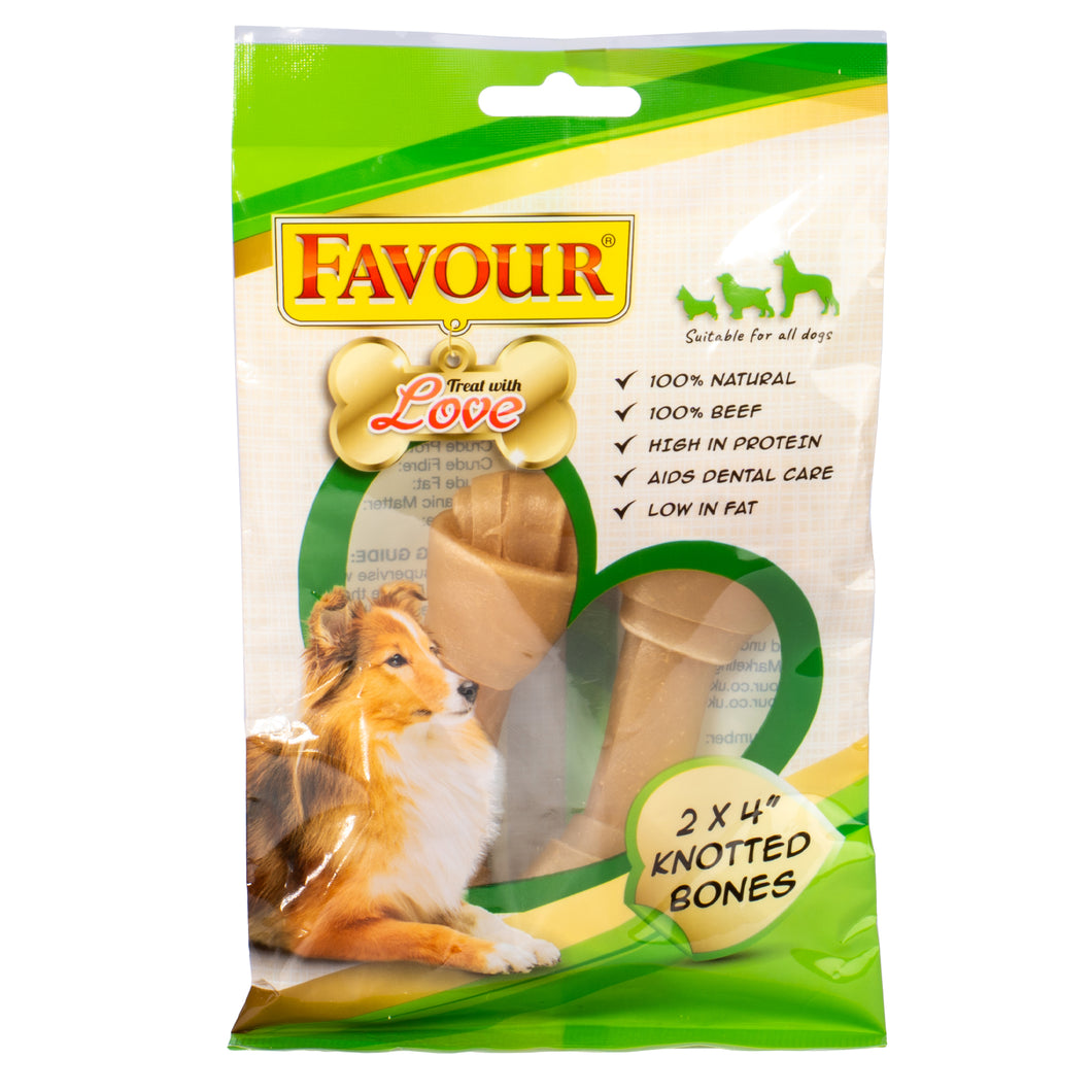 Favour 4 Inch Knotted Bone Two Pack