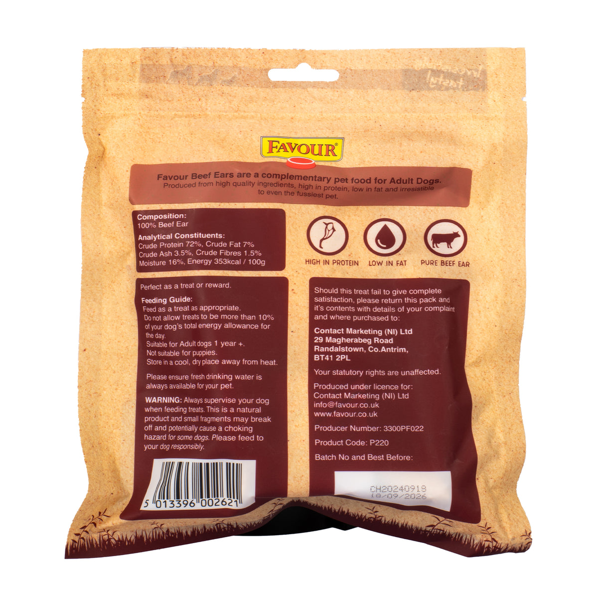Favour Beef Ears 2 Pack