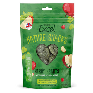 Burgess Excel Herby Hearts Treats For Rabbits and Guinea Pigs 60g