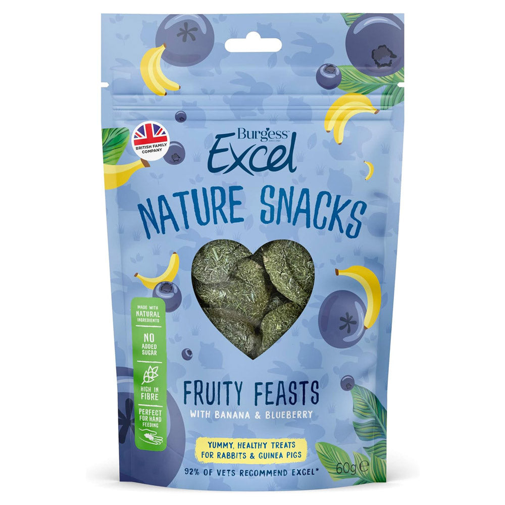 Burgess Excel Fruity Feasts Treats for Rabbits and Guinea Pigs 60 g