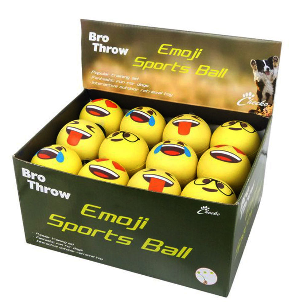 Cheeko Emoji Sponge Ball Fetch Dog Toy