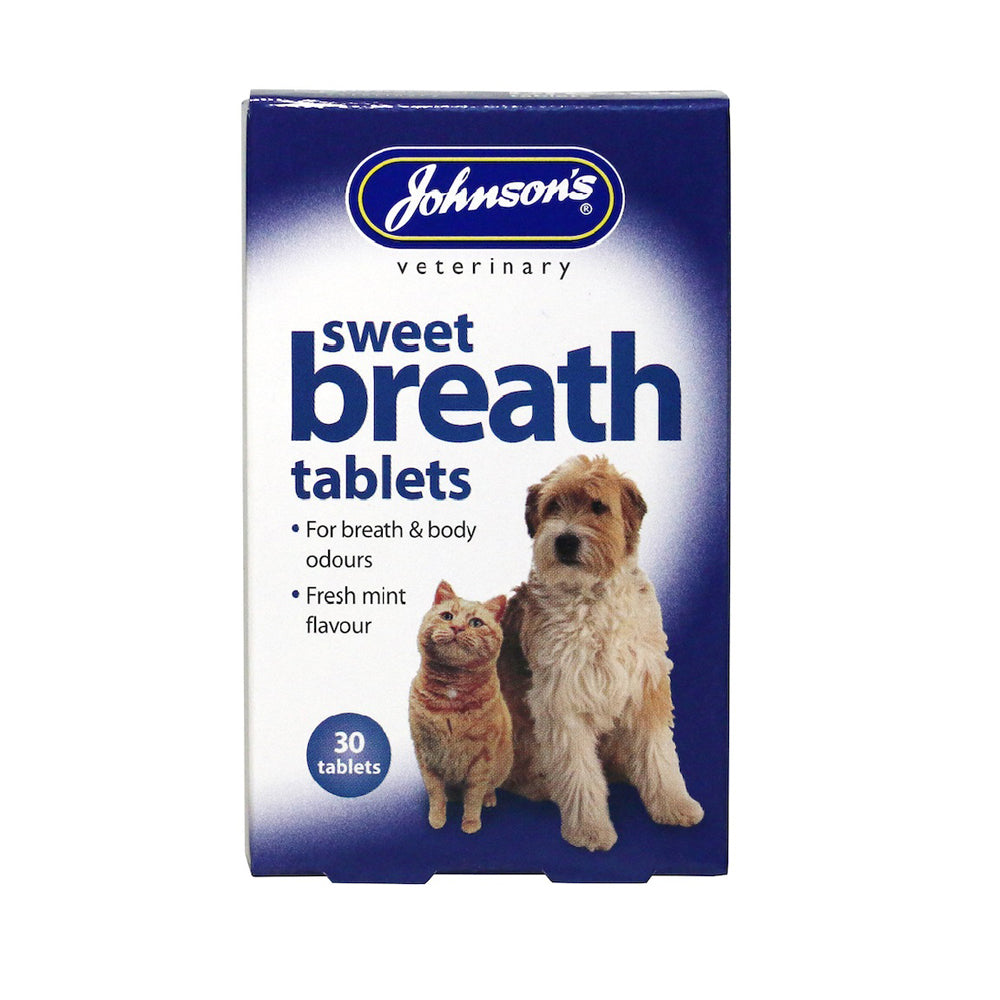 Johnson's Vet Sweet Breath Tablets for Cats & Dogs, 30 Tablets