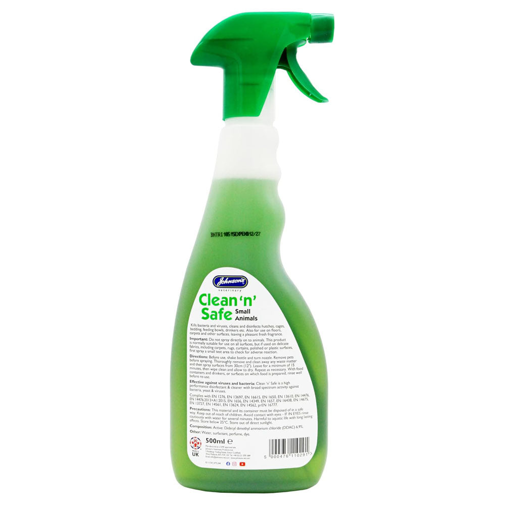 Johnsons Vet Clean N Safe Small Animal Disinfectant 500ml