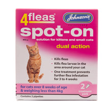 Load image into Gallery viewer, Johnson's Vet 4Fleas Spot On Flea Treatment for Cats &amp; Kittens
