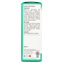 Load image into Gallery viewer, Johnson&#39;s Vet Antiseptic Ear Drops for Dogs, Cats, Small Animals 50ml
