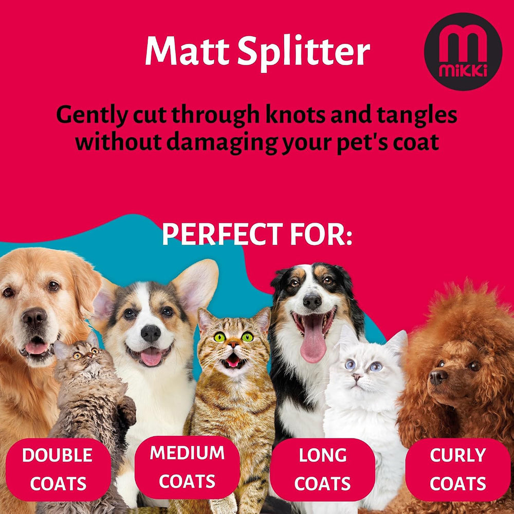 Mikki Easy Groom Matt Splitter Grooming Tool for Cats and Dogs
