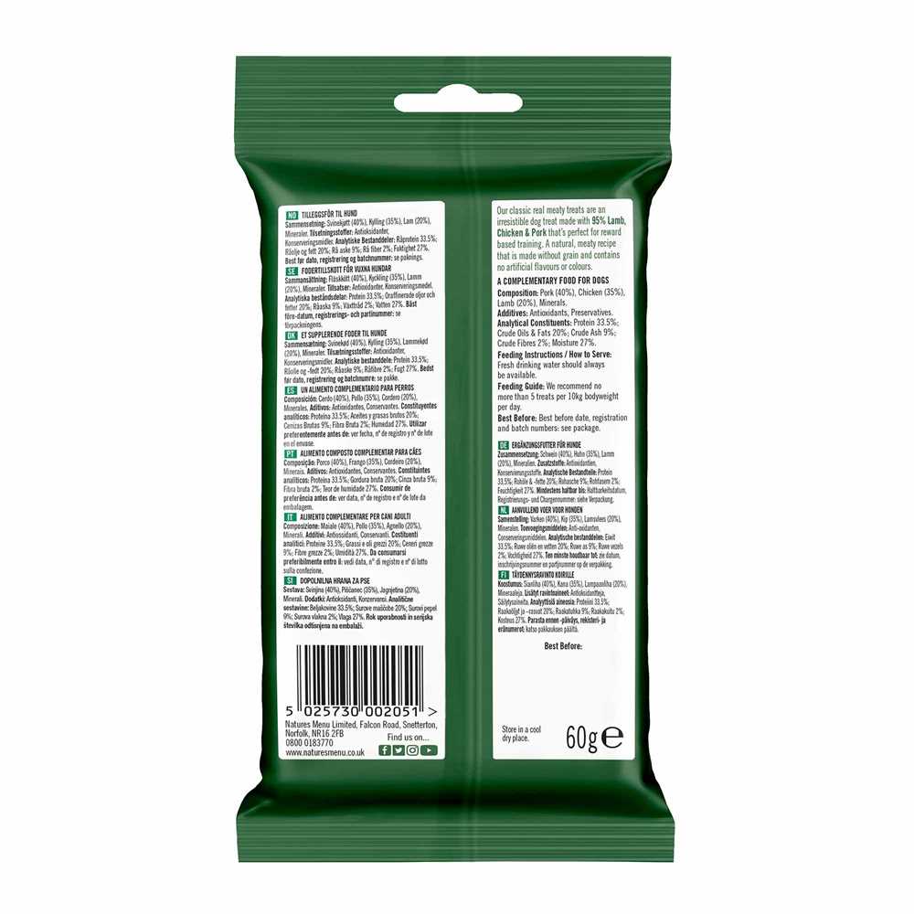 Natures Menu Real Meaty Dog & Puppy Treats 60g
