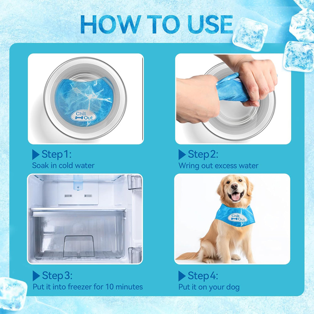 All For Paws Chill Out Ice Bandana Collar for Cooling Dogs