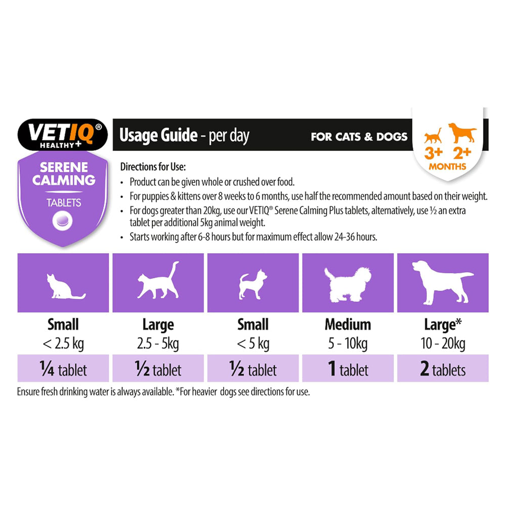 VETIQ Serene Calming Tablets for Cats & Dogs
