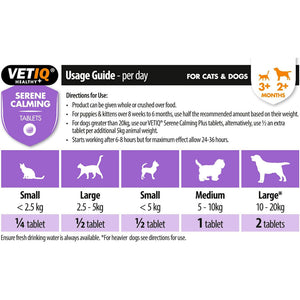 Vetiq Serene Calming Tablets for Cats & Dogs