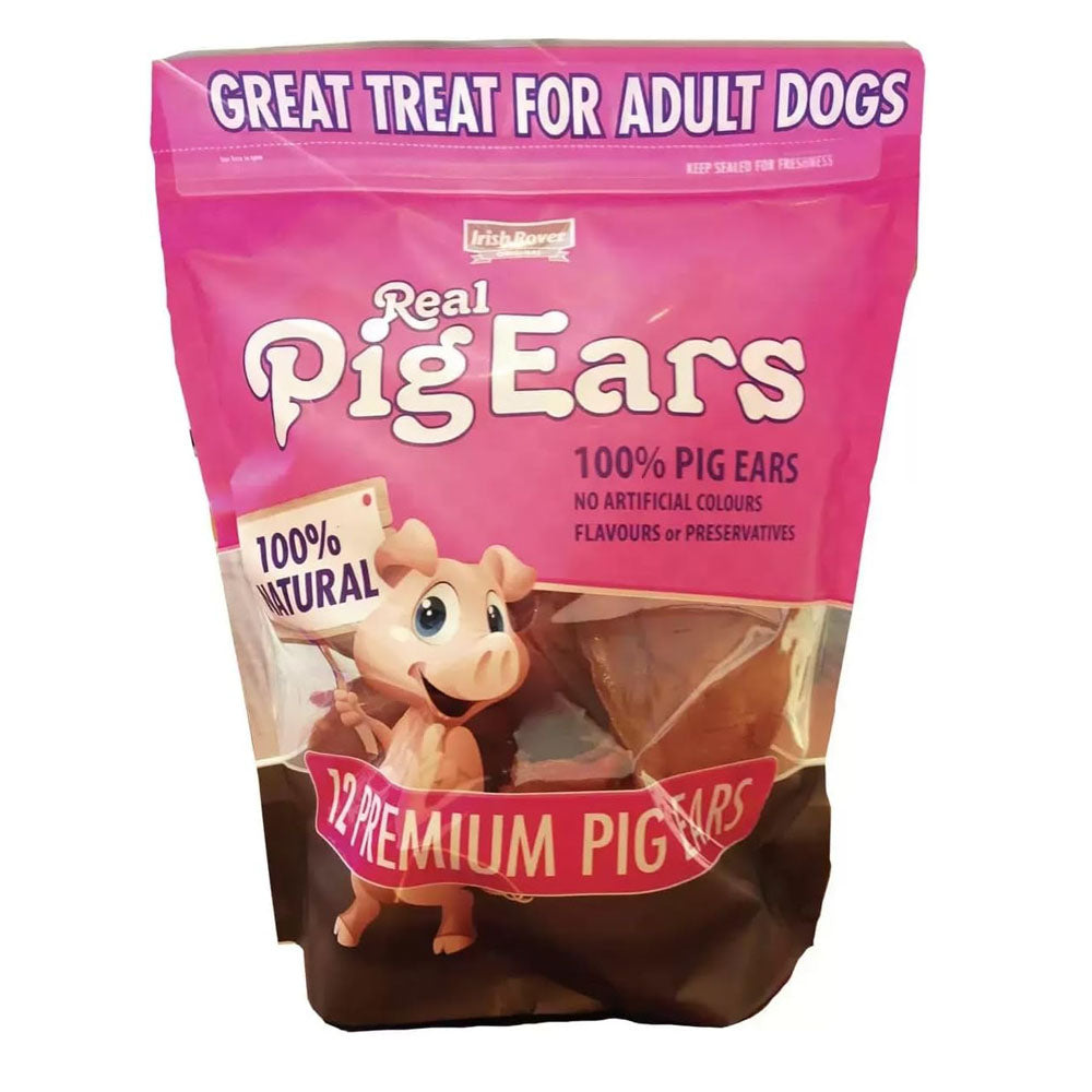 Irish Rover Natural Pigs Ears Dog Treats 12 Pack