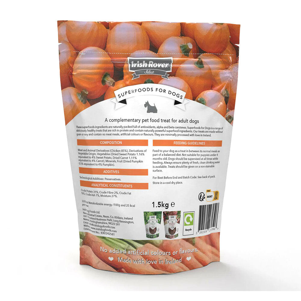 Irish Rover Superfoods Dog Treats Chicken with Sweet Potato, Carrot & Pumpkin 1.5kg