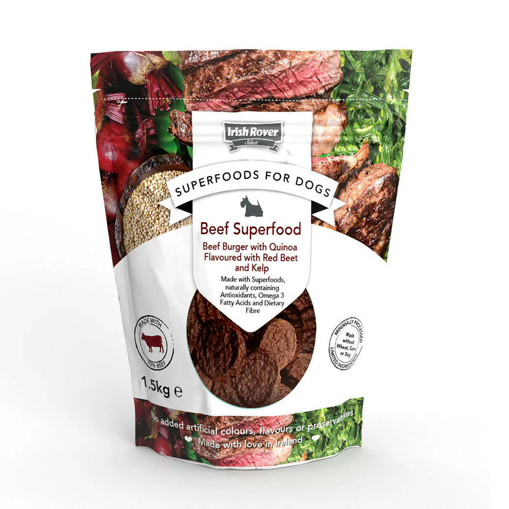 Irish Rover Superfoods Dog Treats Beef Burger With Quinoa, Red Beet & Kelp 1.5kg