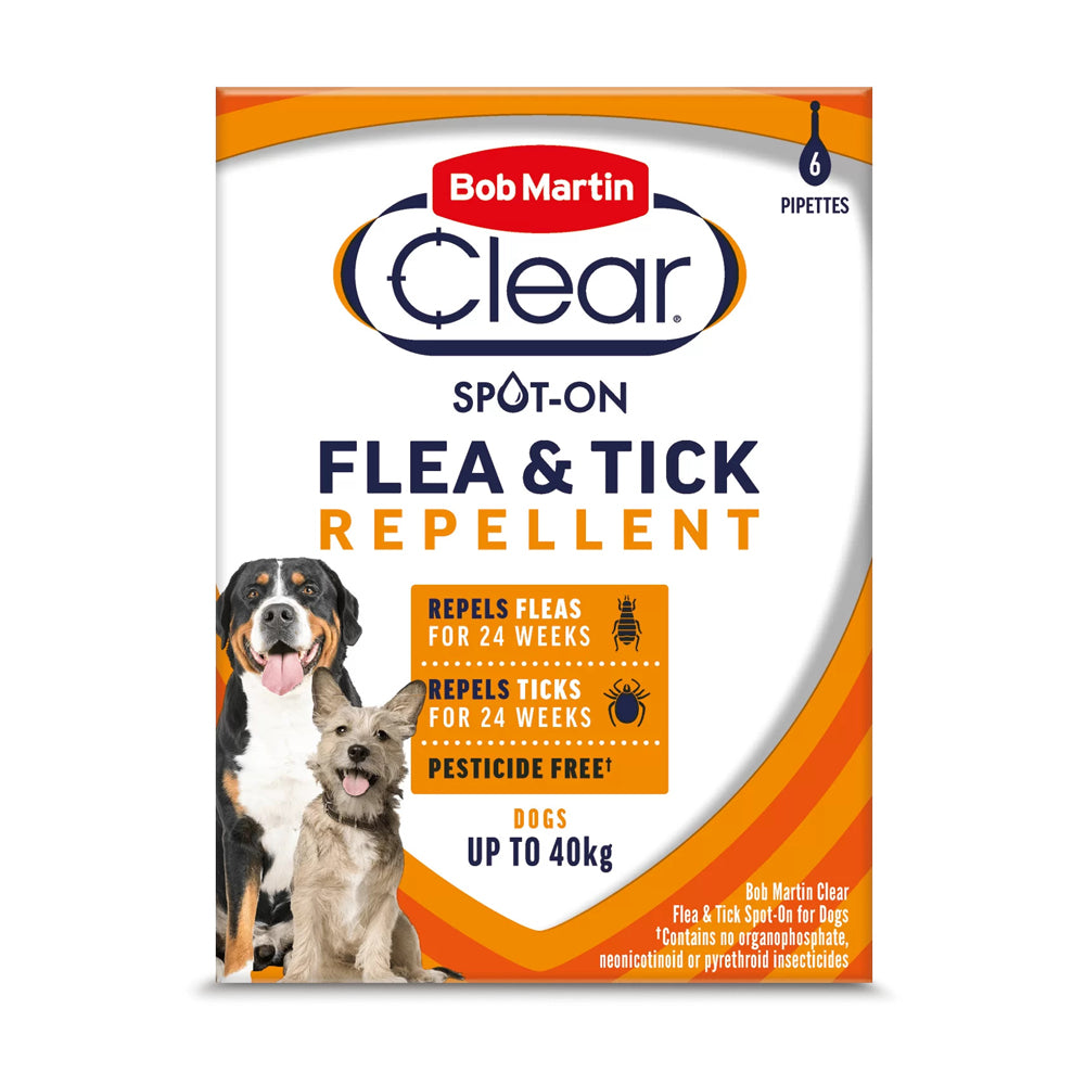 Bob Martin Clear Spot On Flea & Tick Prevention For Dogs