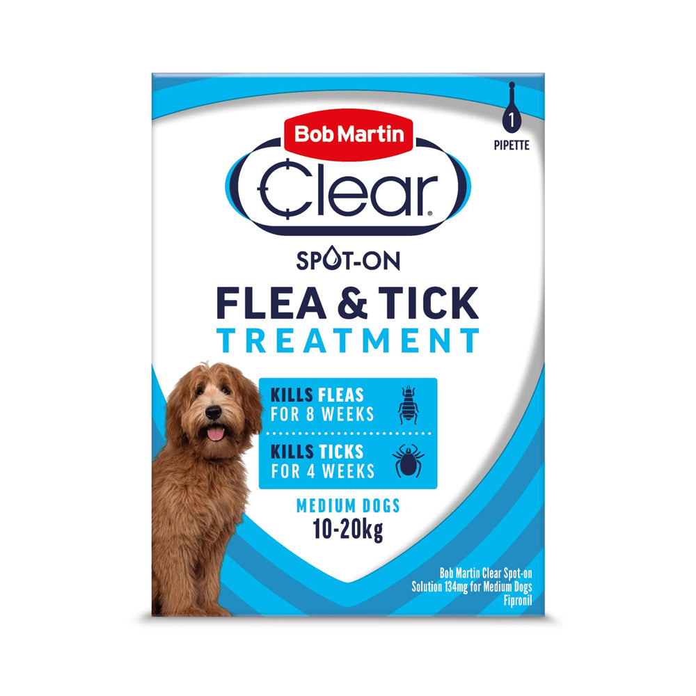 Bob Martin Flea Clear Fipronil Spot On Flea & Tick Treatment For Dogs