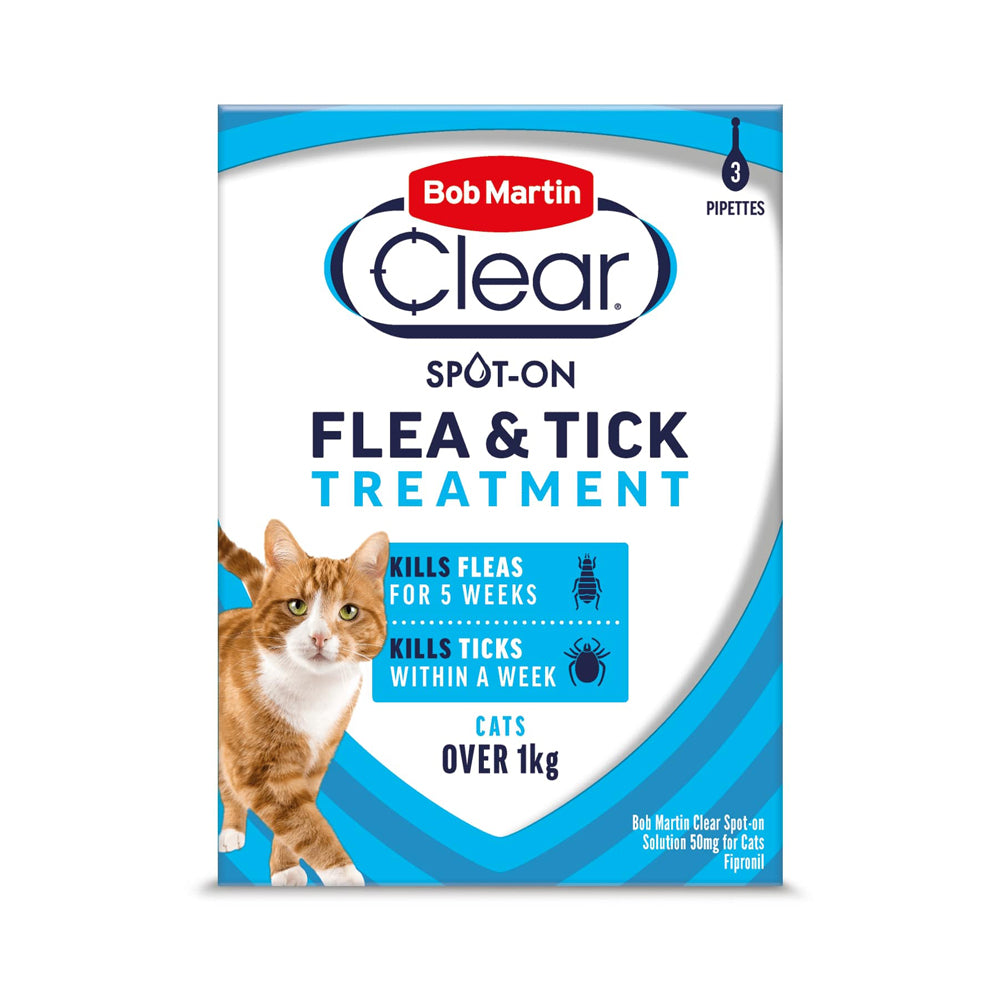 Bob Martin Flea Clear Fipronil Spot On Flea & Tick Treatment For Cats