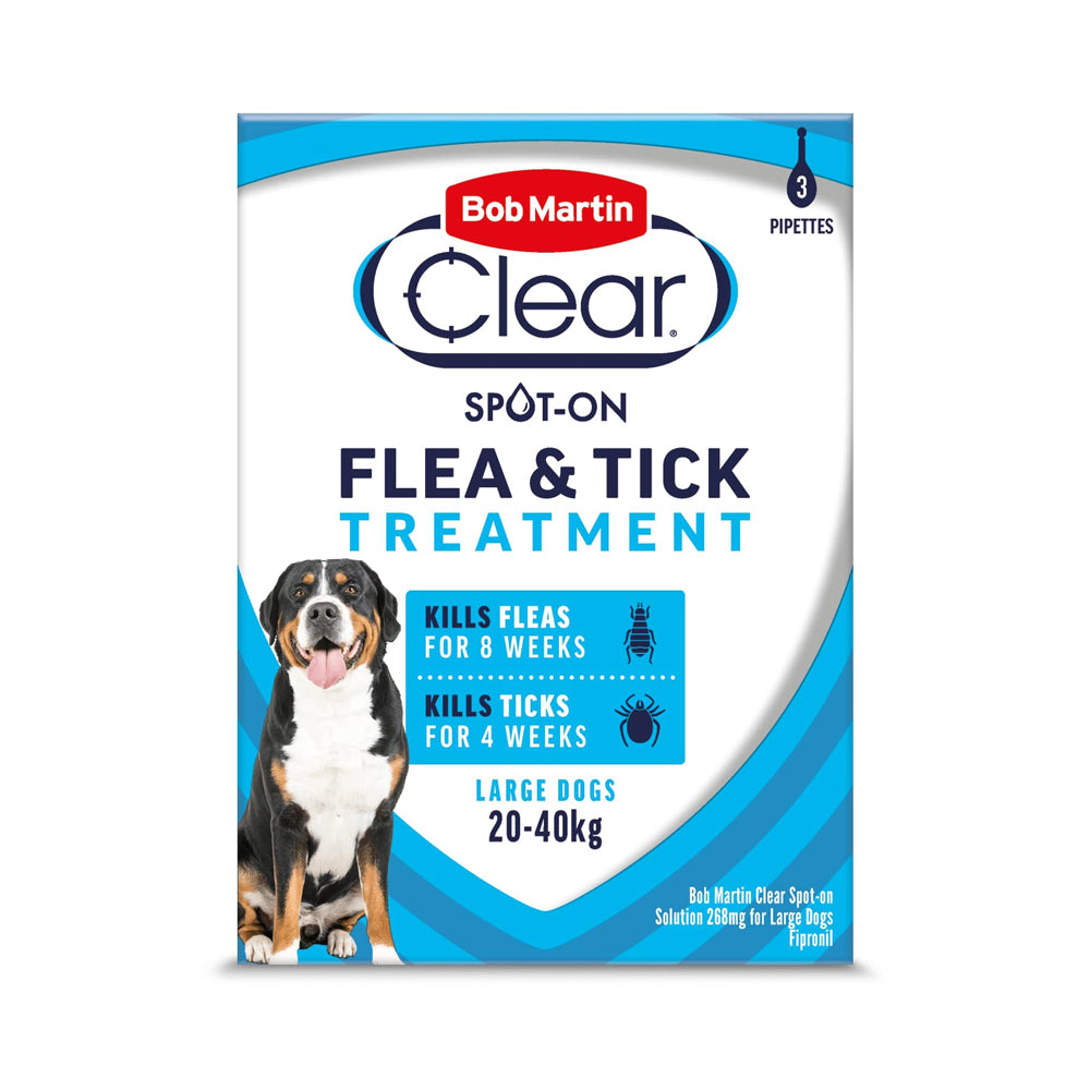 Bob Martin Flea Clear Fipronil Spot On Flea & Tick Treatment For Dogs
