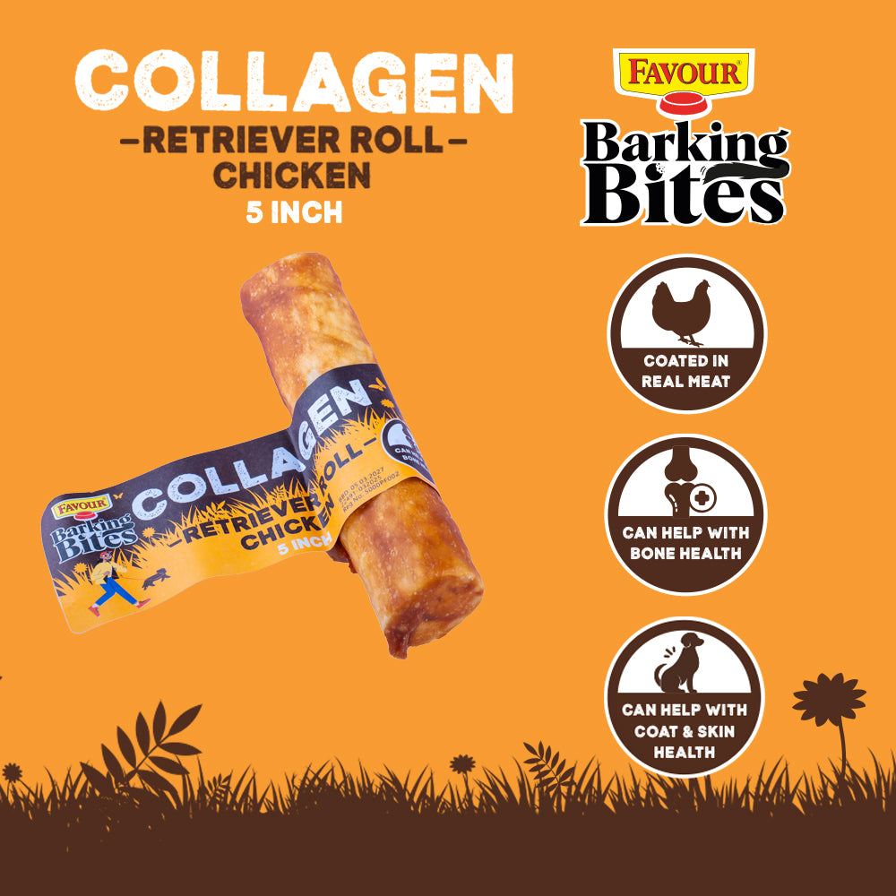 Favour Collagen Chicken 5" Retriever Rolls