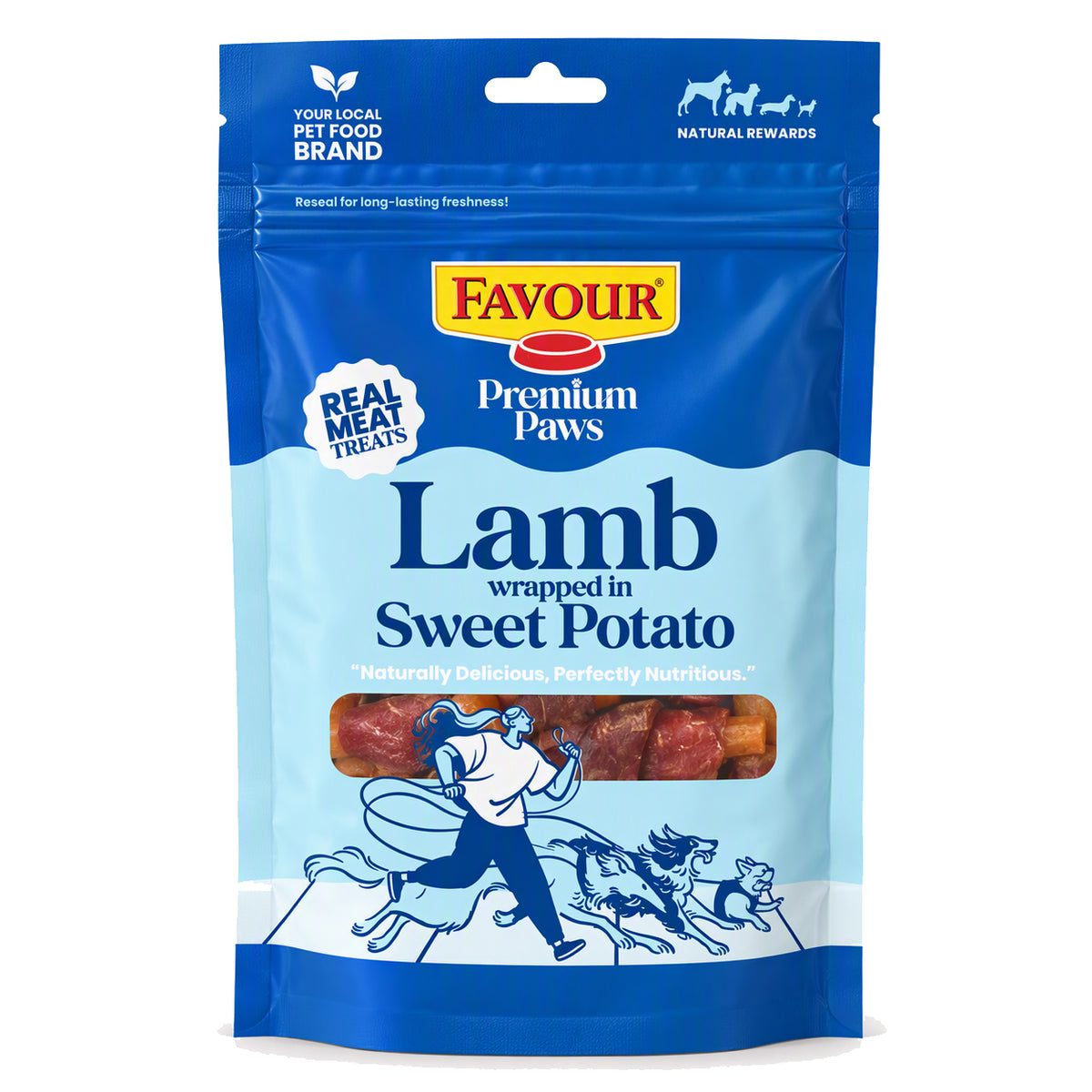 Favour Premium Paws Lamb Wrapped in Sweet Potato Dog Treats 100g