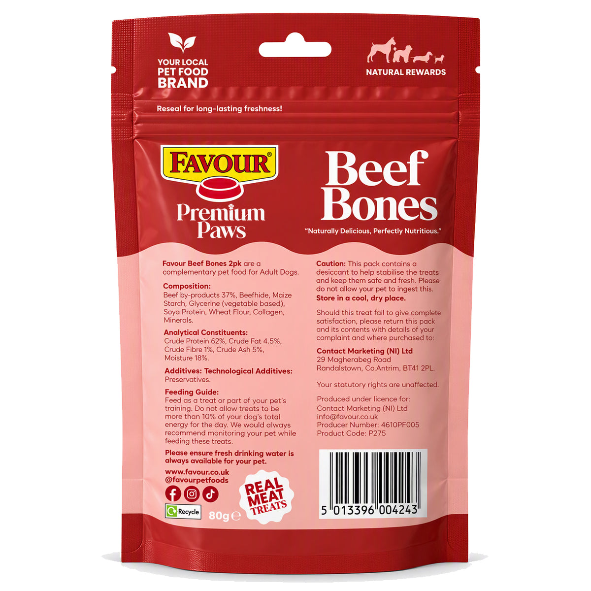 Favour Premium Paws Beef Bones Dog Treats