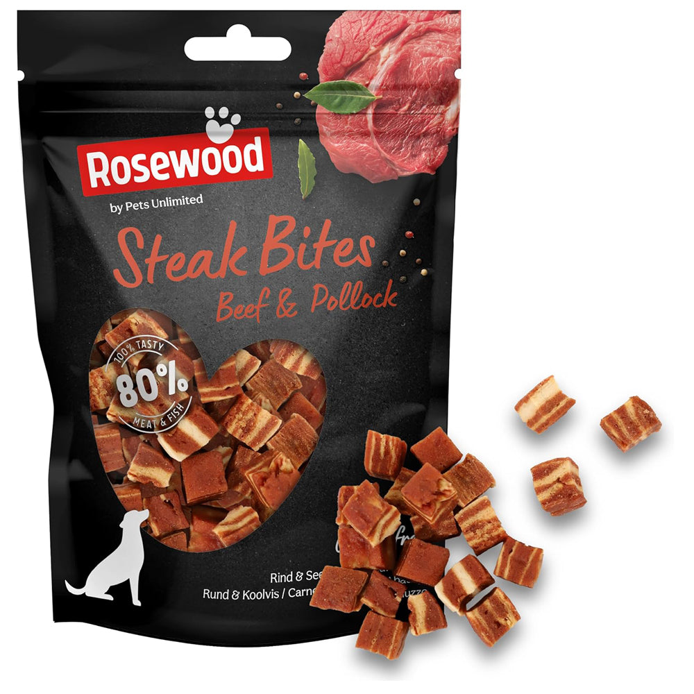 Rosewood Steak Bites Beef & Pollock Dog Treats 100g