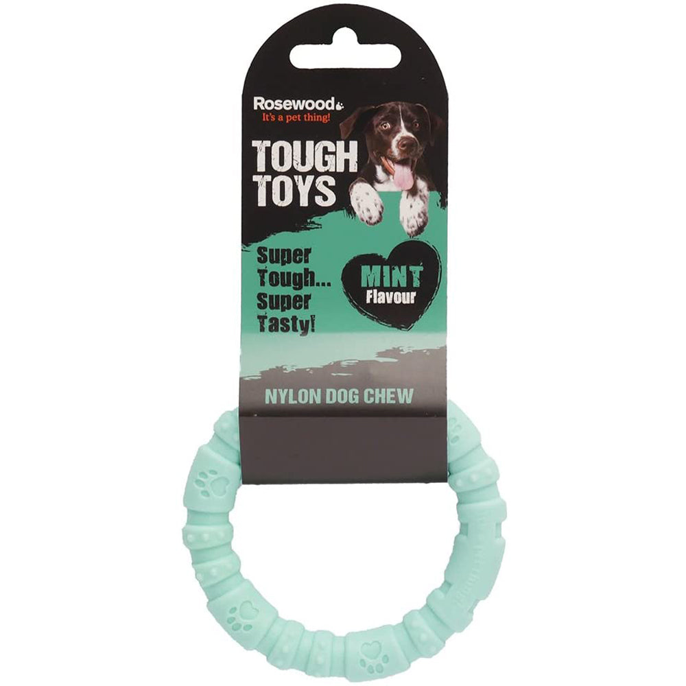 Rosewood Nylon Ring Chew Toy for Dogs Mint Flavoured