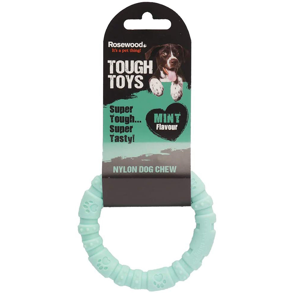 Rosewood Nylon Ring Chew Toy for Dogs Mint Flavoured