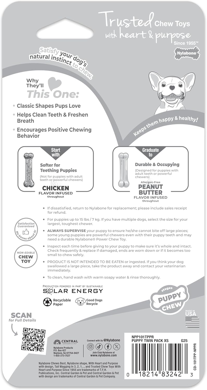 Nylabone Puppy Starter Kit Chicken & Peanut Butter Flavour