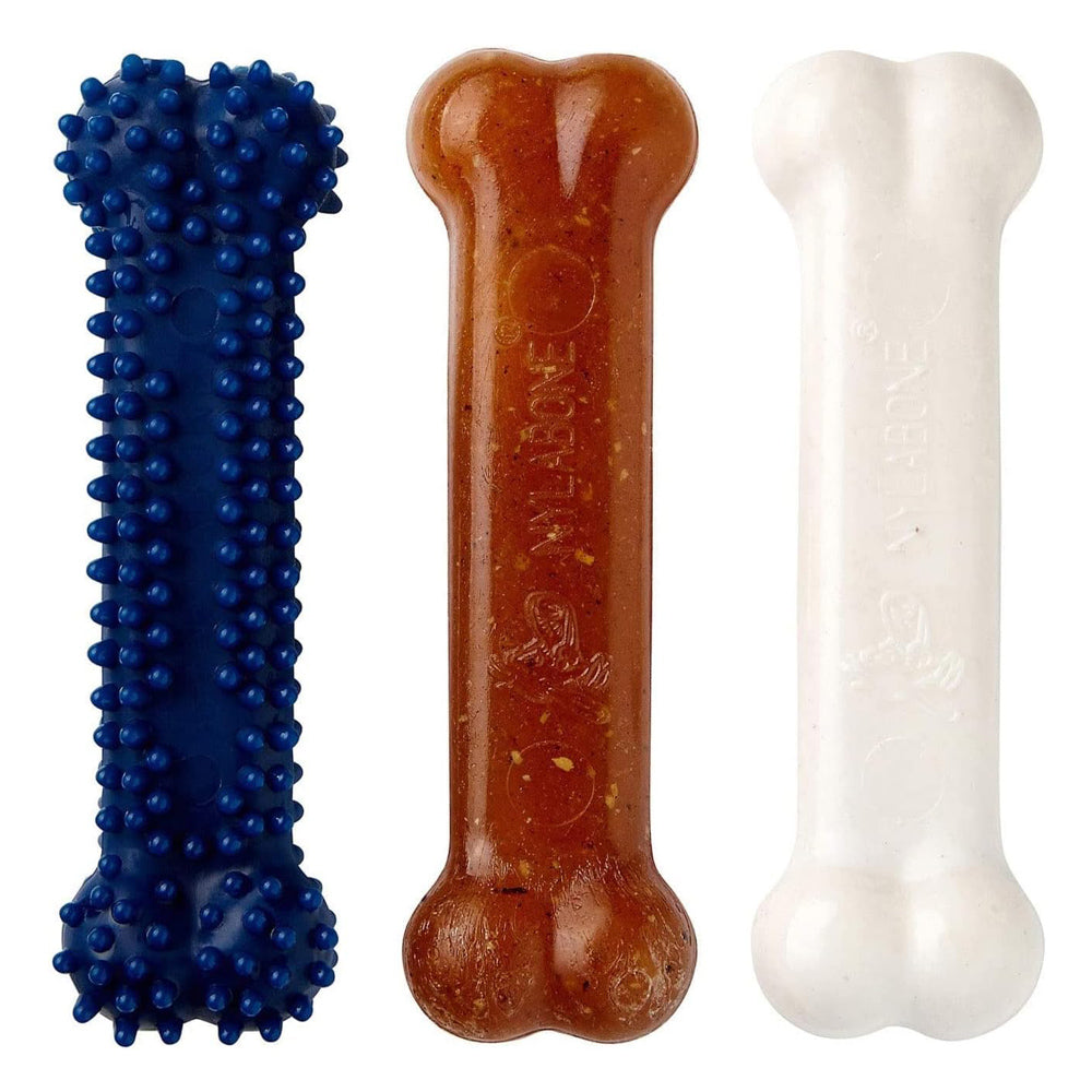 Nylabone Puppy Starter Kit, Pack of 3 Chew Bones, Teething & Dental, Small