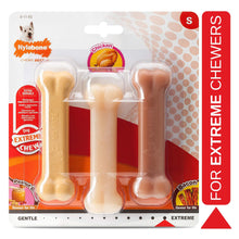 Load image into Gallery viewer, Nylabone Extreme Tough Dog Chew Bones – Triple Flavour Pack (Peanut Butter, Chicken &amp; Bacon), Small Dogs Up to 11 kg
