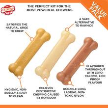 Load image into Gallery viewer, Nylabone Extreme Tough Dog Chew Bones – Triple Flavour Pack (Peanut Butter, Chicken &amp; Bacon), Small Dogs Up to 11 kg
