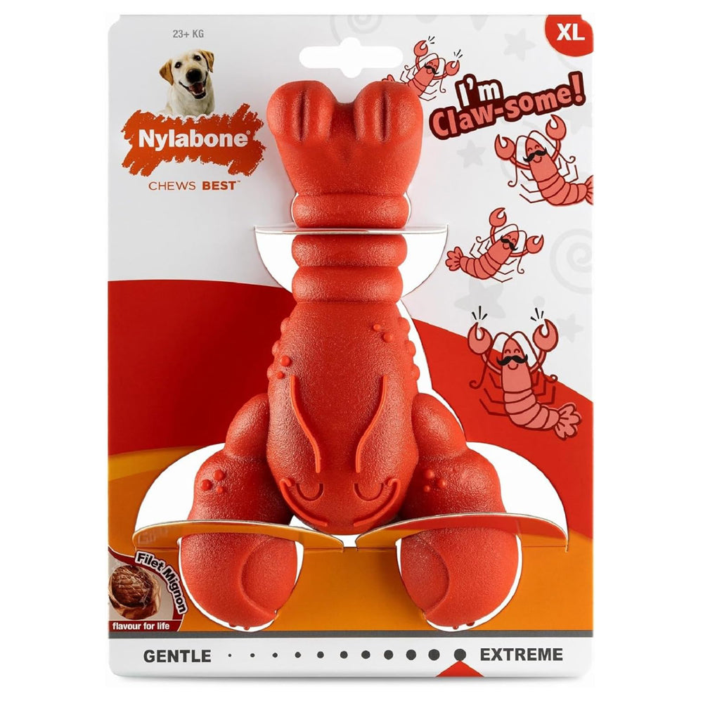 Nylabone Extreme Chewers Lobster Dog Chew Toy Filet Mignon Flavour