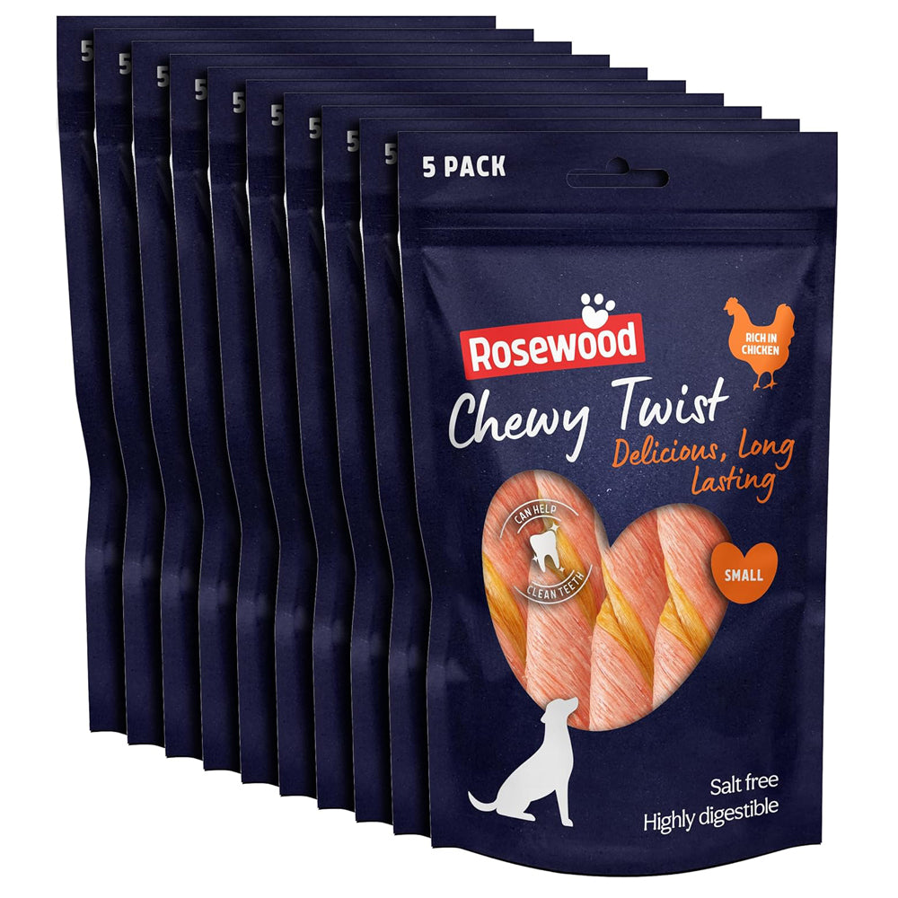Rosewood Chewy Twist Long Lasting Dog Treat With Chicken 115g