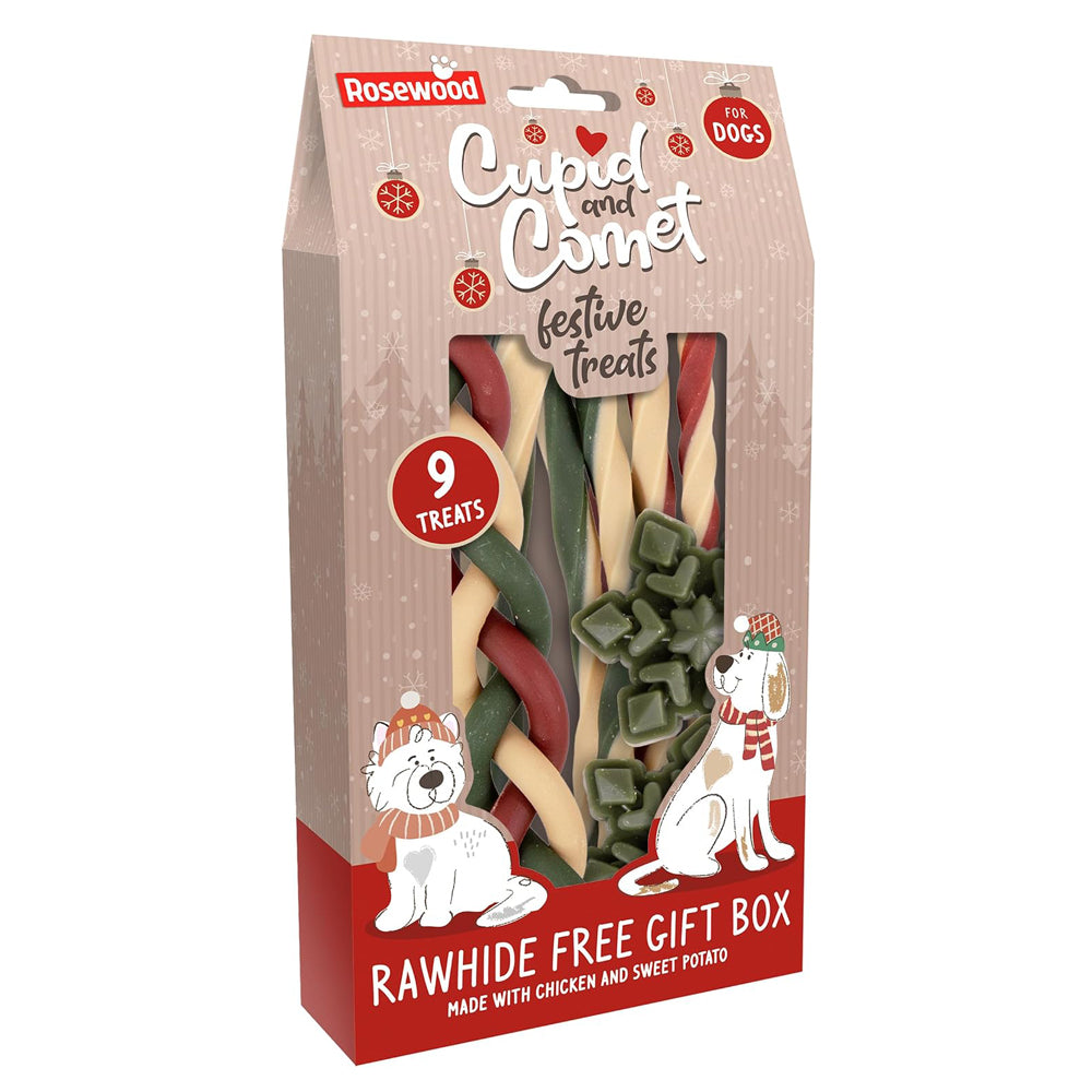 Rosewood Festive Dog Treats Rawhide Free Gift Box 280g
